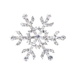 Silver Snowflake Pin with Clear Rhinestones